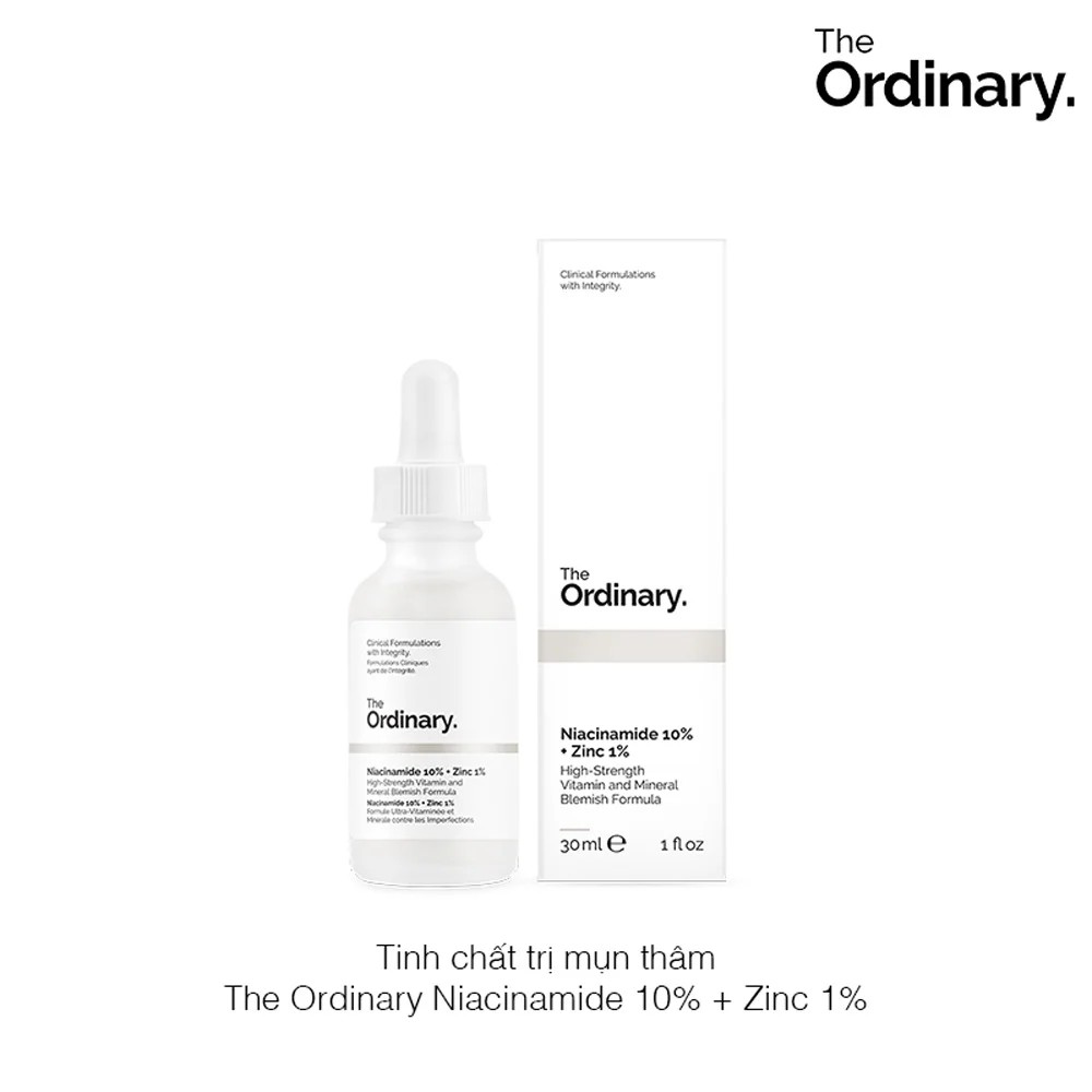 Tinh chất The Ordinary Niacinamide 10% + Zinc 1% giảm mụn, thu nhỏ lỗ chân lông
