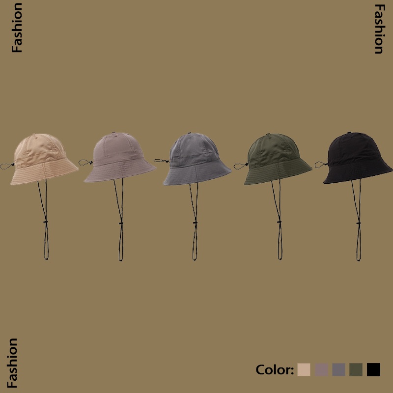 Mũ Bucket Dây Rút Thoáng Khí Nhanh Khô Chống Thấm Nước Thời Trang Đi Biển Cho Nam Và Nữ