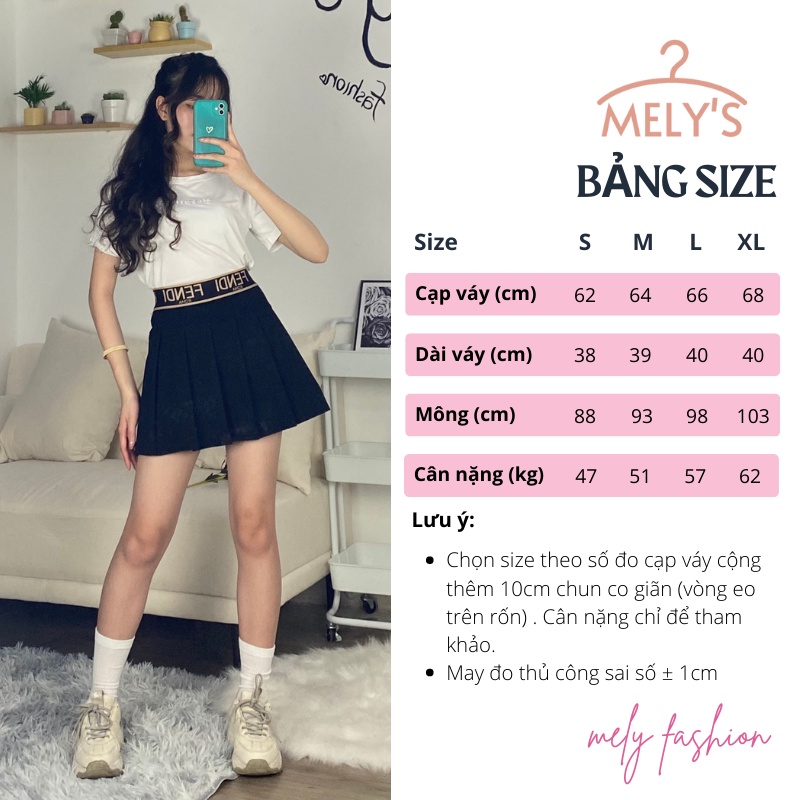 Chân váy tennis xếp ly dáng ngắn chữ A cạp chun chất Umi loại 1 trẻ trung năng động CV35