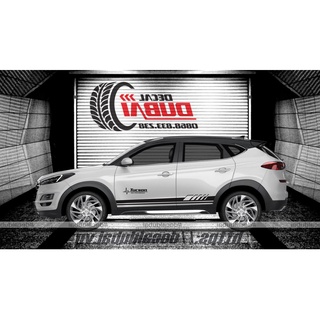 Tem dán trang trí xe Tucson đơn giản nhẹ nhàng