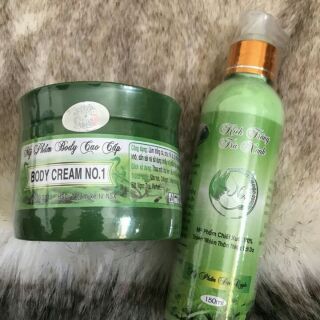 Combo kem dưỡng trắng da body trà xanh + sữa tắm trà xanh NO .1