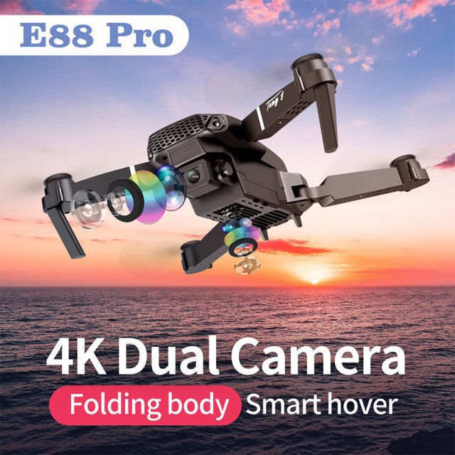 ✷Flycam mini giá rẻ E88 Max, Pro 4K, Camera 4K mắt quang cân bằng khi bay, ảnh truyền trục tiếp về điện thoại
