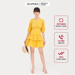 Đầm nữ tay lỡ nhún tùng GUMAC DB745