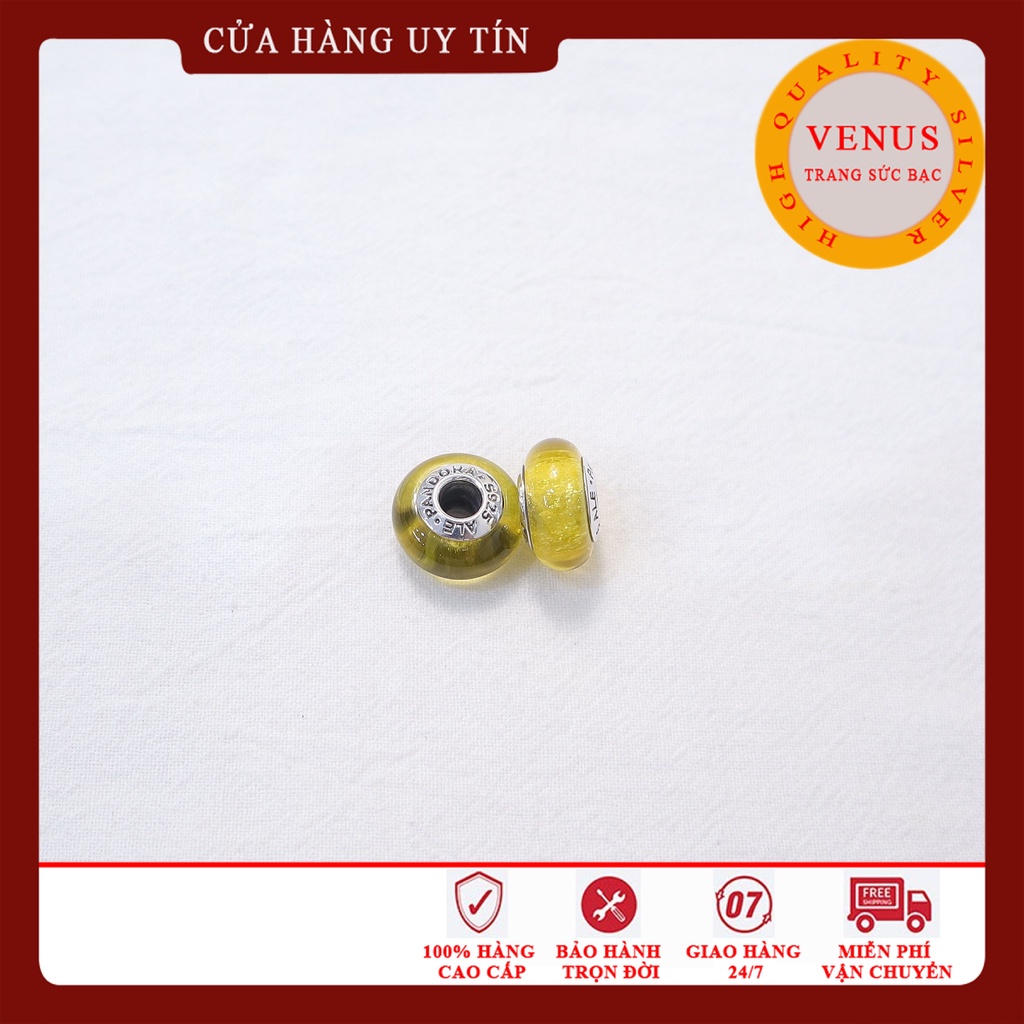 [Charm bạc 925 cao cấp] Charm glass vàng- Mã sản phẩm VENUSG9