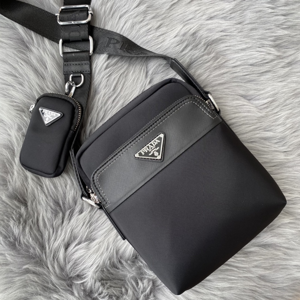 Túi đeo chéo nam da thật thời trang cao cấp Prada phong cách trẻ trung, thời thượng