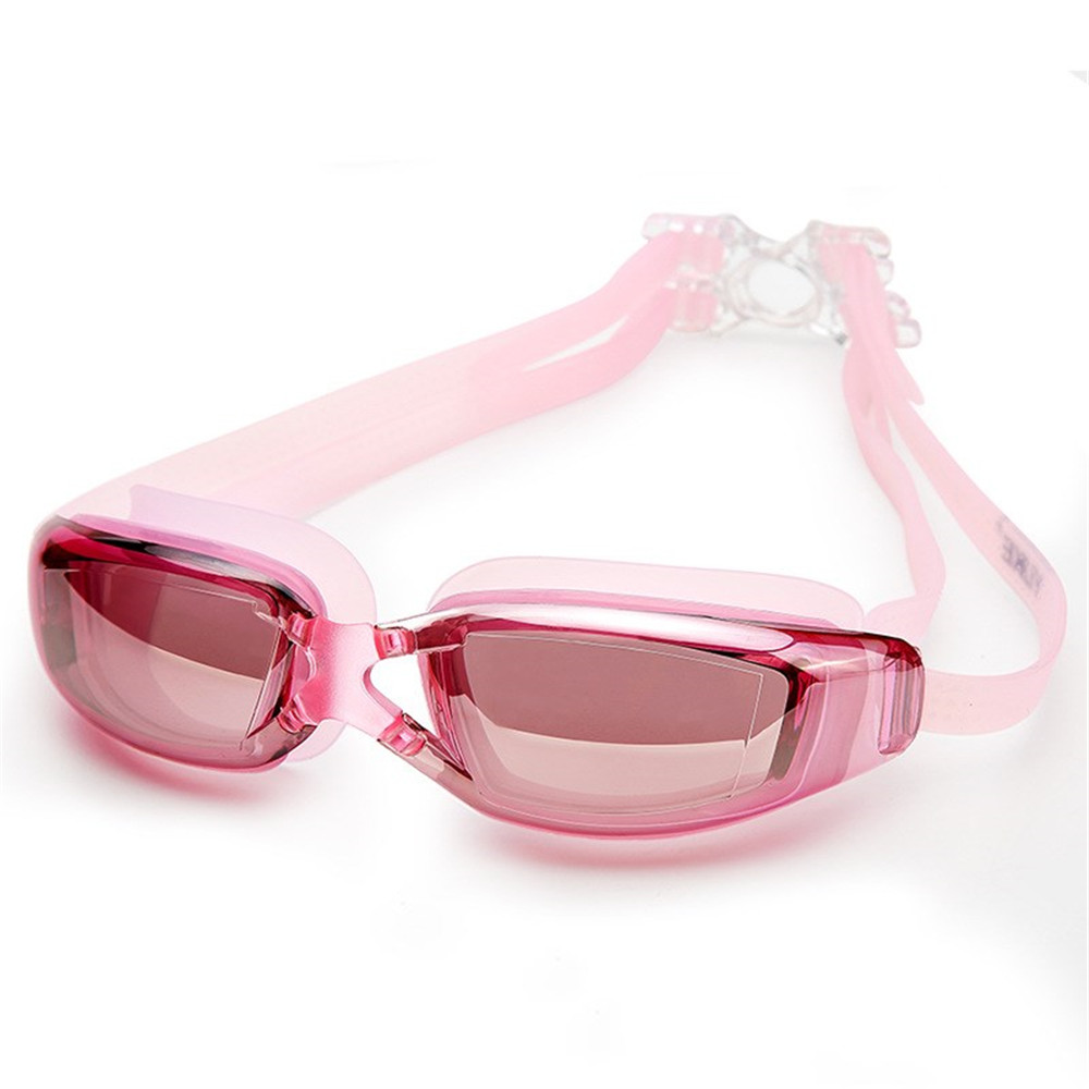 Anti-fog Adult Swimming Goggles Black Pink Silicone Frame Resin Men Women Swimming Goggles Packaging in Box