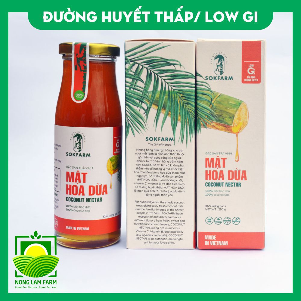 Mật hoa dừa sokfarm - Dành cho người ăn kiêng, người có đường huyết cao, thay thế đường cát trắng.