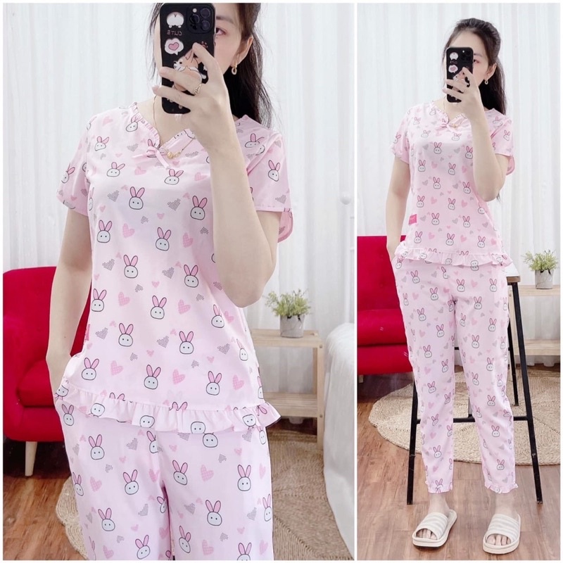 Bộ mặc nhà, bộ ngủ, chất lụa, đũi lạnh mềm mịn, đủ size theo cân nặng