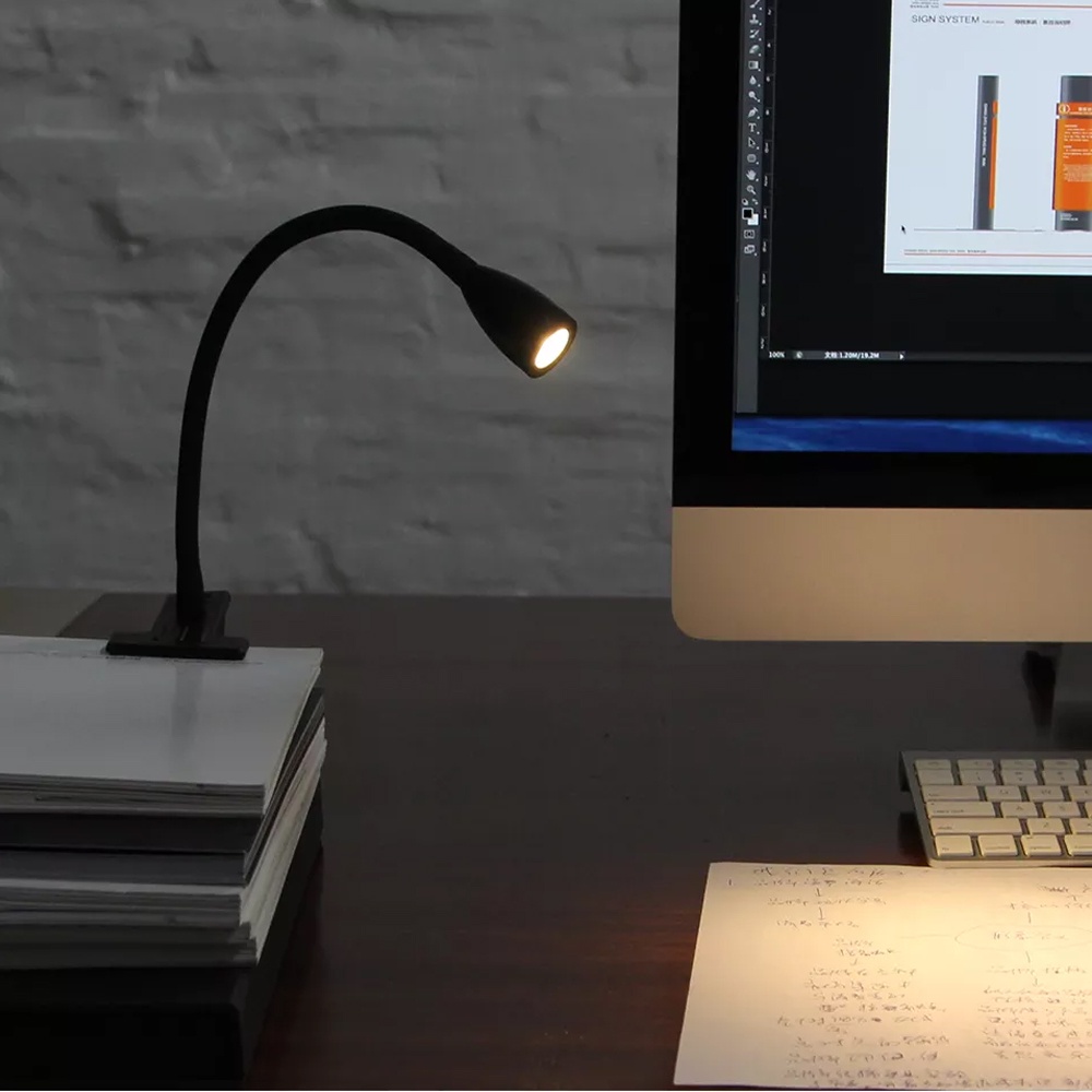 Đèn đọc sách kẹp bàn LED 3W, Ánh sáng chiếu rọi điểm, Nguồn USB 5V