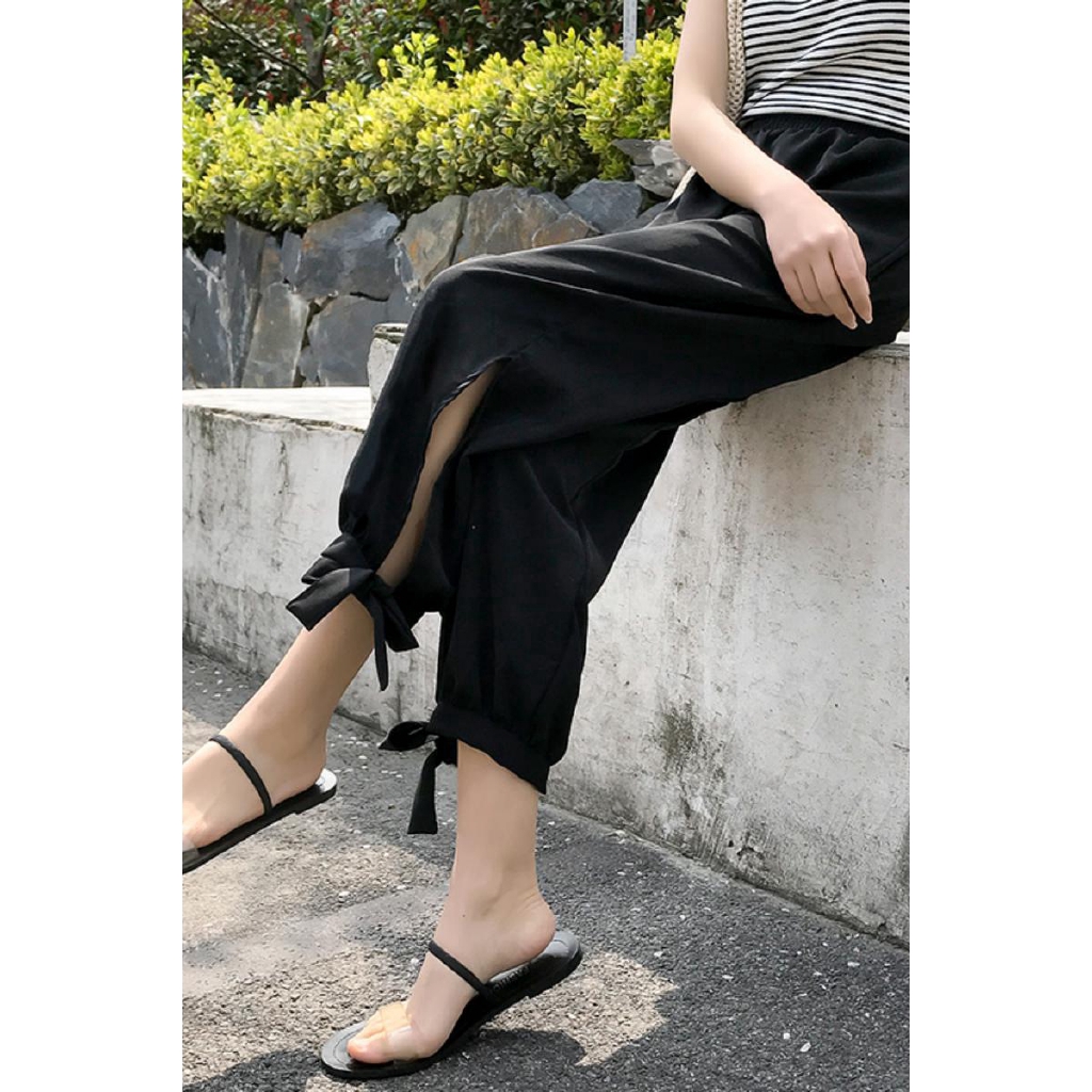 SUXI Quần legging vải chiffon kiểu dáng đơn giản thời trang mùa hè thoải mái cho nữ