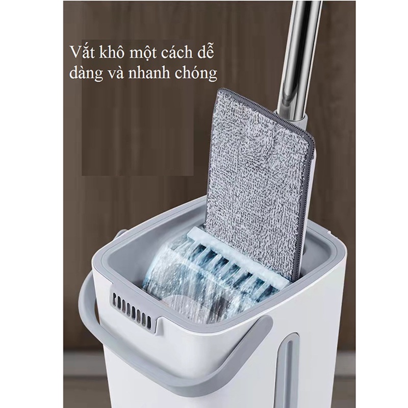 Bộ chổi lau nhà tự vắt thông minh MOP TAKORA  xoay 360 độ, Bộ cây lau nhà tự vắt chính hãng cao cấp