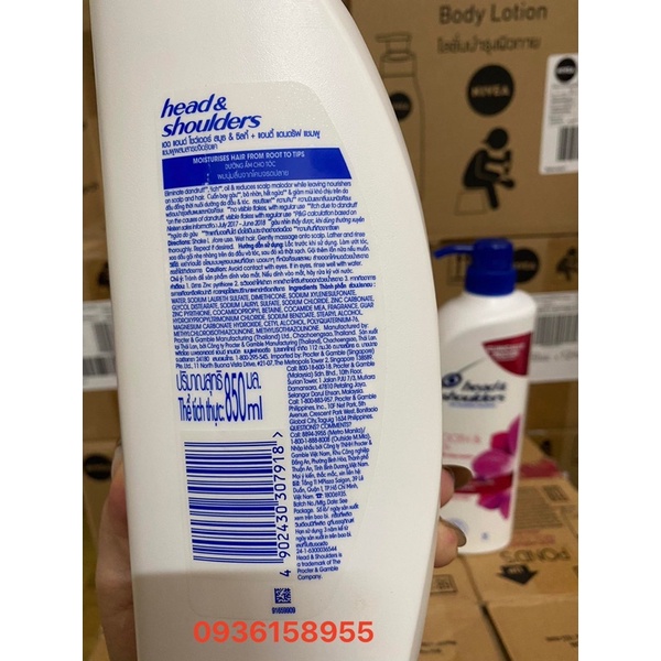 Dầu gội Head and Shoulder suôn mềm óng mươt Thái Lan 850ml