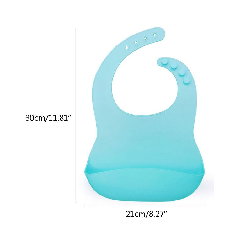 Haha Yếm Ăn Silicone Có Thể Điều Chỉnh Kèm Túi Bắt Giữ Dễ Dàng Lau Chùi Thoải Mái Giữ Vết Bẩn Cho Trẻ Sơ Sinh