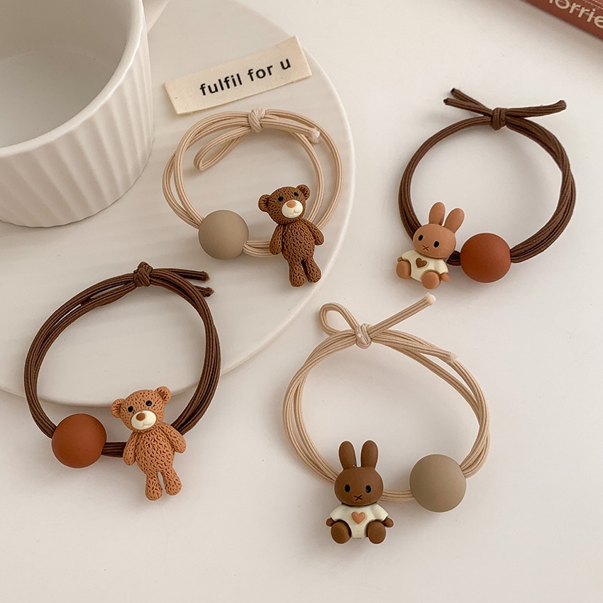 Cột tóc gấu thỏ kèm nhựa tròn xinh CT133