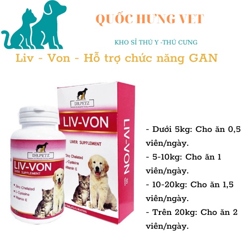 Bổ gan cho chó mèo Dr. petz Liv-von 1 viên - QUỐC HƯNG VET