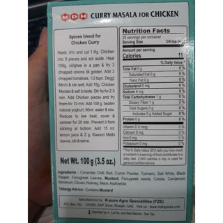 Bột gia vị Curry Masala for Chicken MDH