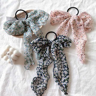 Dây buộc tóc bướm họa tiết hoa xinh xắn cho nữ