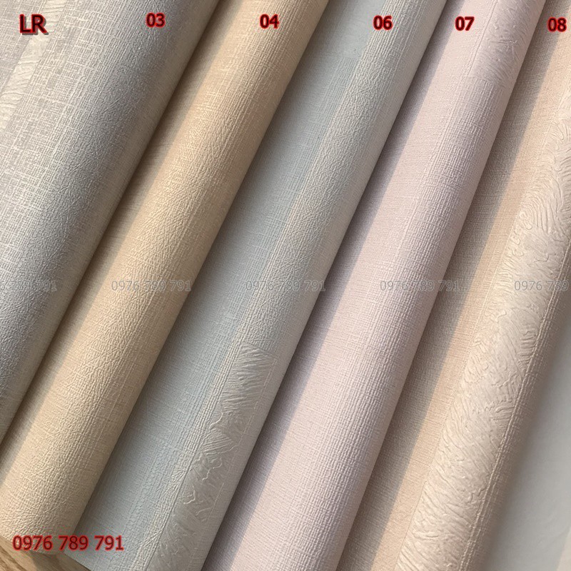 Giấy Dán Tương Trơn Nhám Màu Vàng Nhạt LR08, Lụa Không Keo, Khổ 10m x 53 cm
