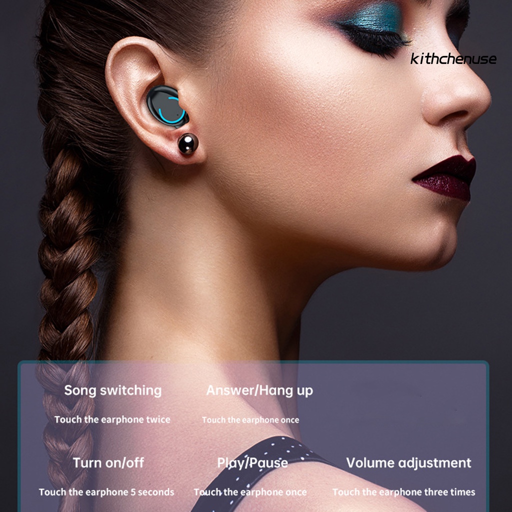 Tai Nghe Nhét Tai Bluetooth Mini F9-47 TWS Kèm Đèn Pin