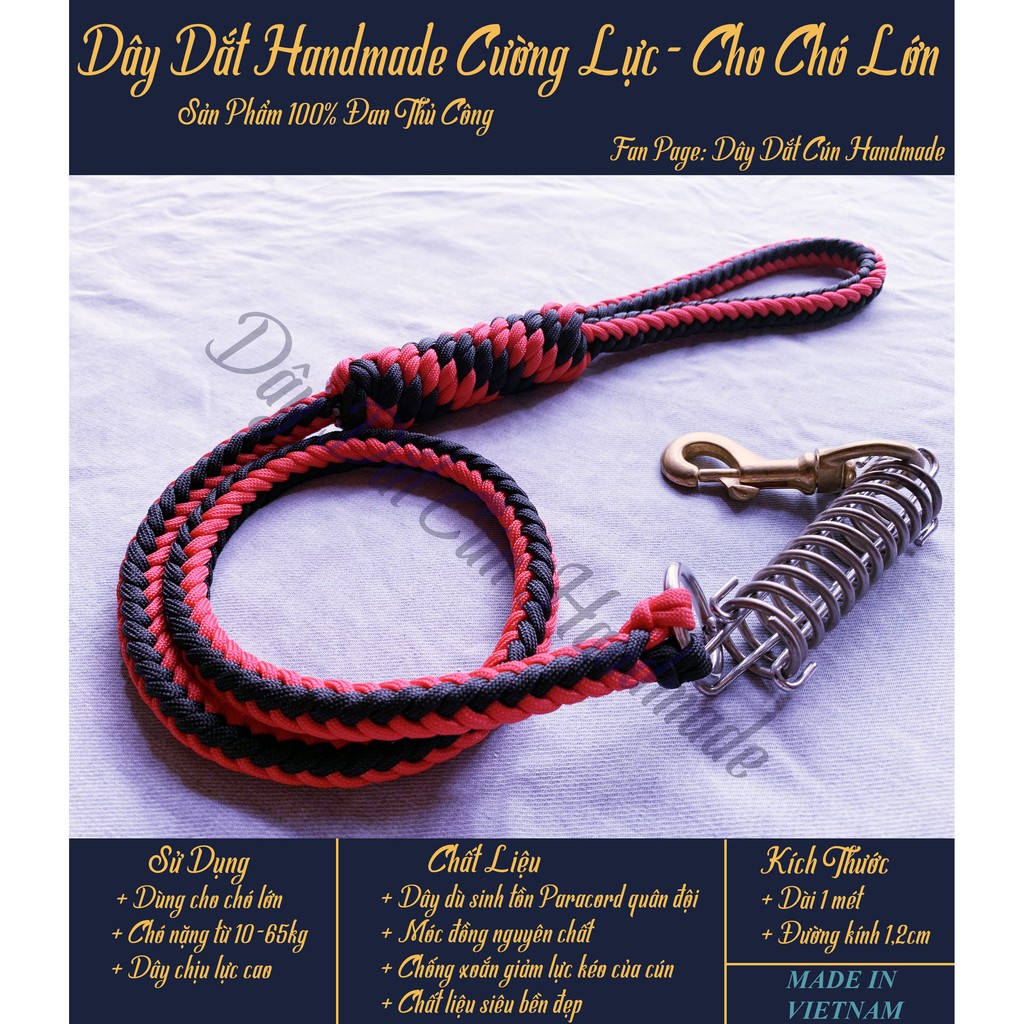 dây dắt chó cường lực handmade