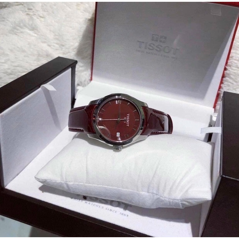 Đồng Hồ nữ Tissot màu đỏ mận hàng chính hãng fulboxx