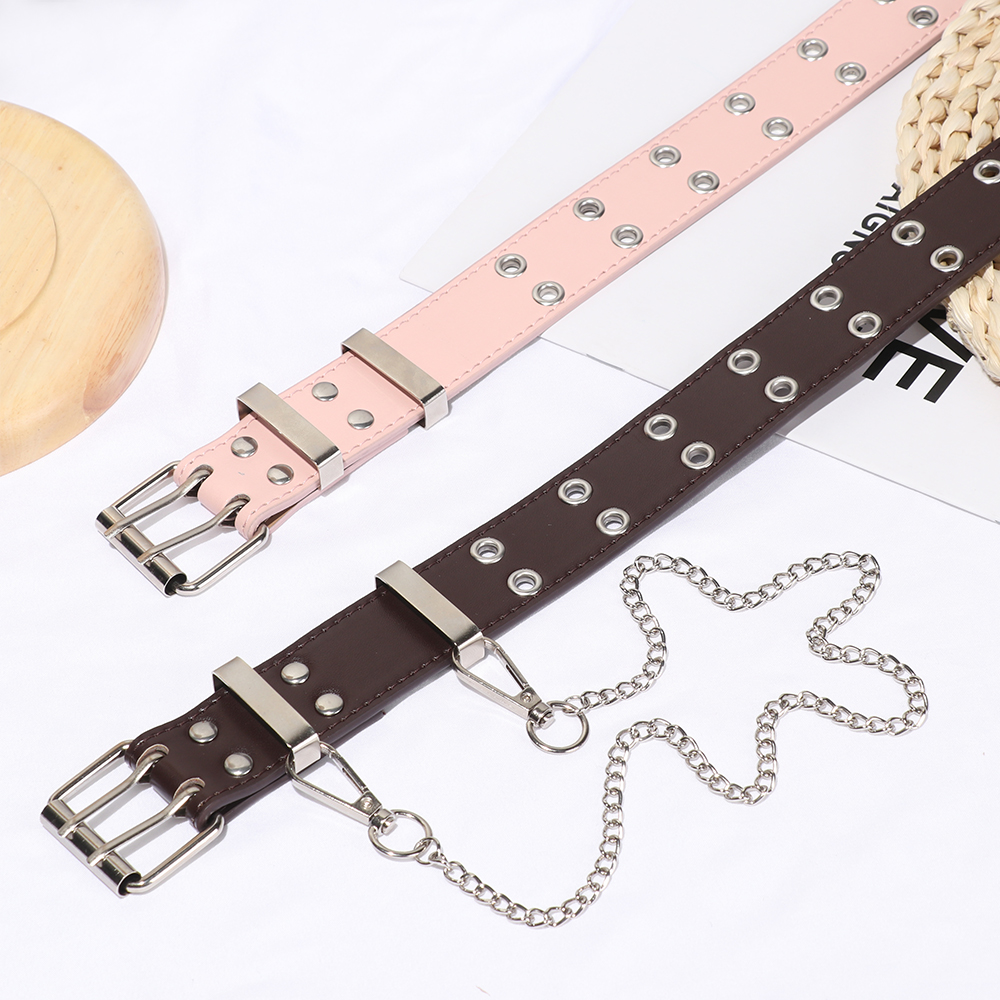 Thắt lưng da pu khóa kim loại thời trang cho nữ