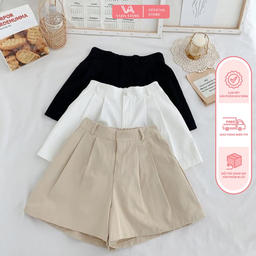quần đùi nữ đũi xước cạp chun sau ống rộng xòe dáng short váy nhiều màu hàng đẹp