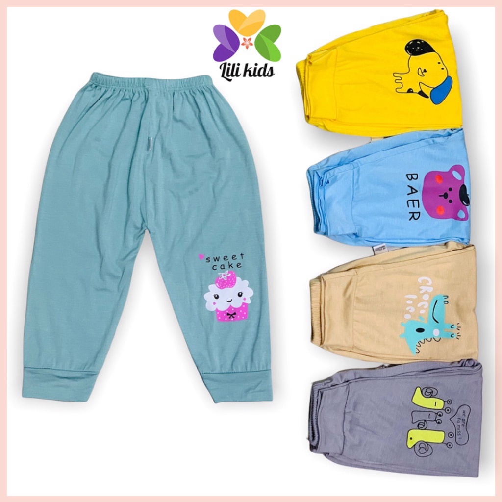 Quần dài cho bé LILIKIDS bé trai và gái chất thun lạnh bo gấu cạp thường thông hơi thoáng mát QCD02