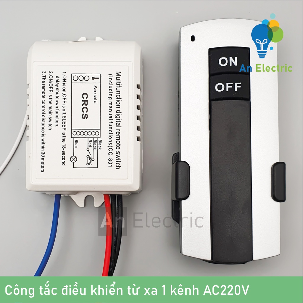 Công tắc điều khiển từ xa 1 kênh điều khiển đèn, quạt, thiết bị điện