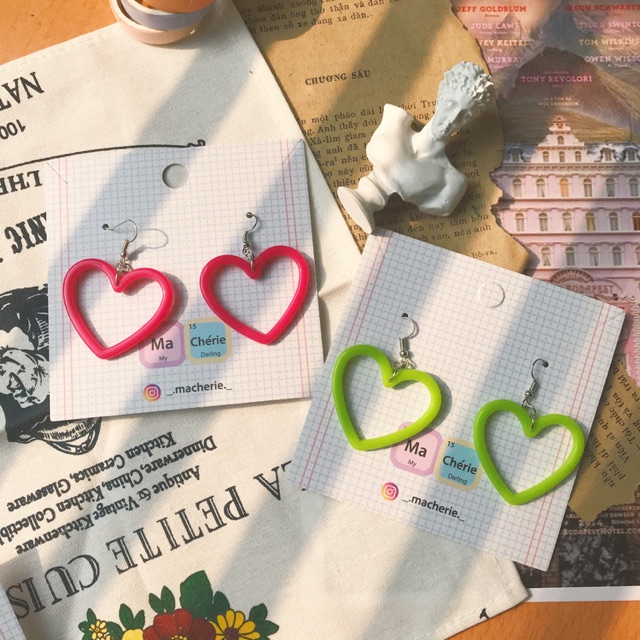 Khuyên tai trái tim /NEON HEART/ /PINK HEART/