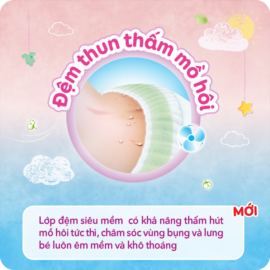 Tã dán Bobby Siêu thấm - khô thoáng XS38+2