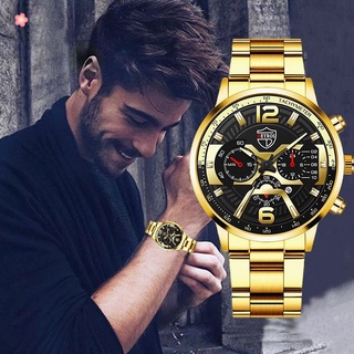 Đồng Hồ Quartz Chronograph Chất Liệu Thép Không Gỉ Chống Thấm Nước Kiểu Dáng Sang Trọng
