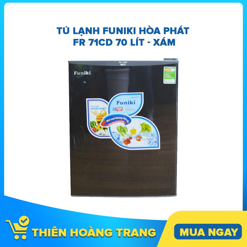 Tủ lạnh mini Funiki Hòa Phát FR 71CD 70 lít - xám - Chỉ giao khu vực HCM