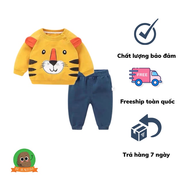 Bộ dài tay trẻ em cho bé trai bé gái 8-18kg Củ khoai tây shop chất liệu cotton co giãn mềm mịn siêu đáng yêu