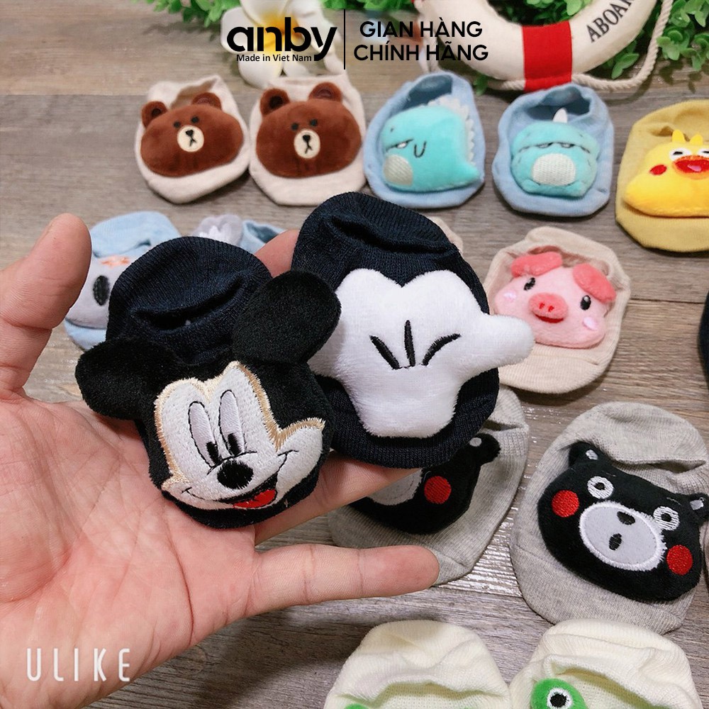 Tất vớ trẻ em sơ sinh ANBY cotton chống trượt hình thú ngộ nghĩnh cho bé trai bé gái