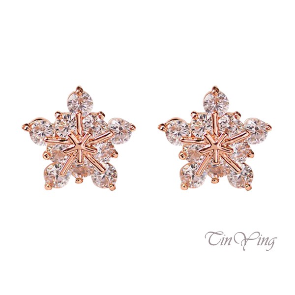 GETNOIVAS 1 đôi khuyên tai hình bông tuyết đính đá pha lê thời trang dành cho nữ