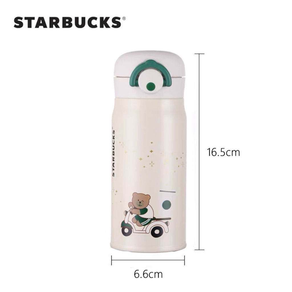 Cốc star.bucks giữ nhiệt 350ml hình Gấu dễ thương