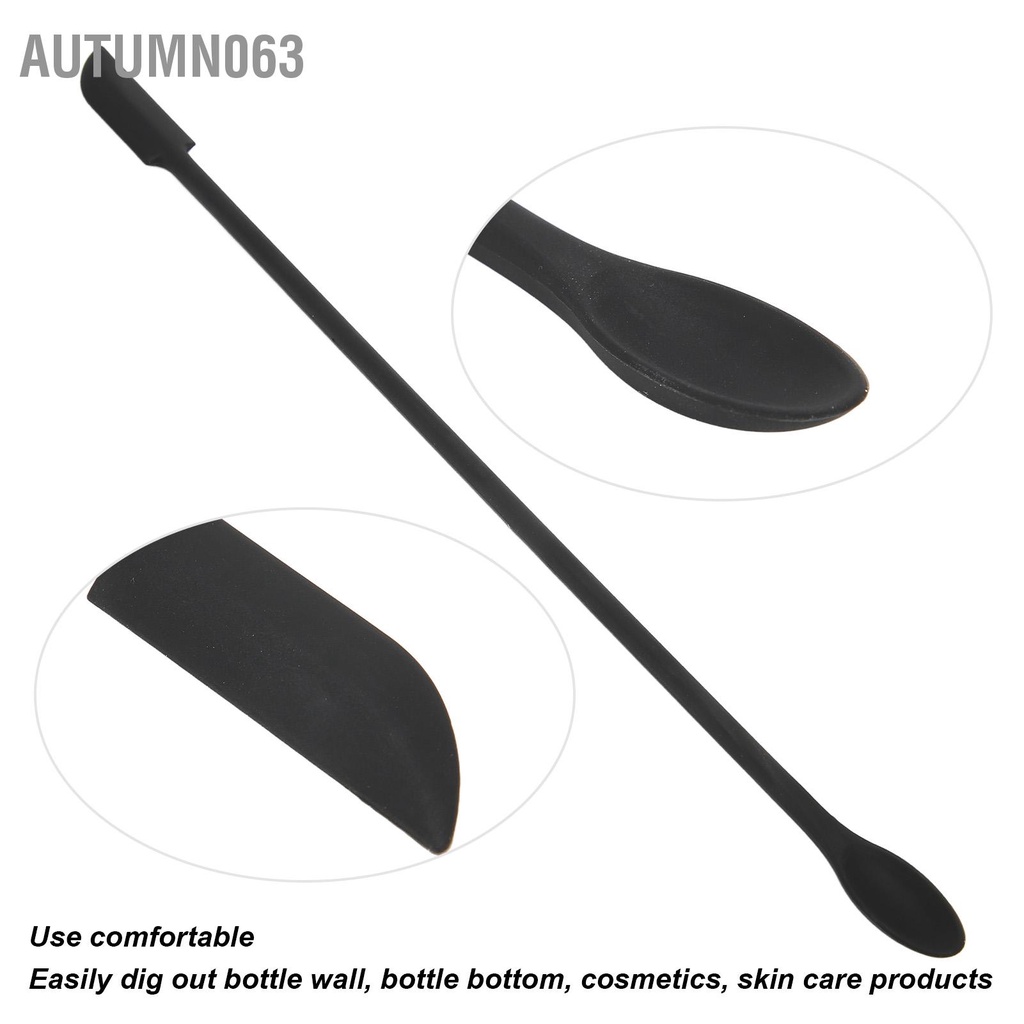 [Hàng mới về] Dụng cụ muỗng khuấy đều mỹ phẩm trang điểm hai đầu silicone mini màu đen thời gian sử dụng lâu dài
