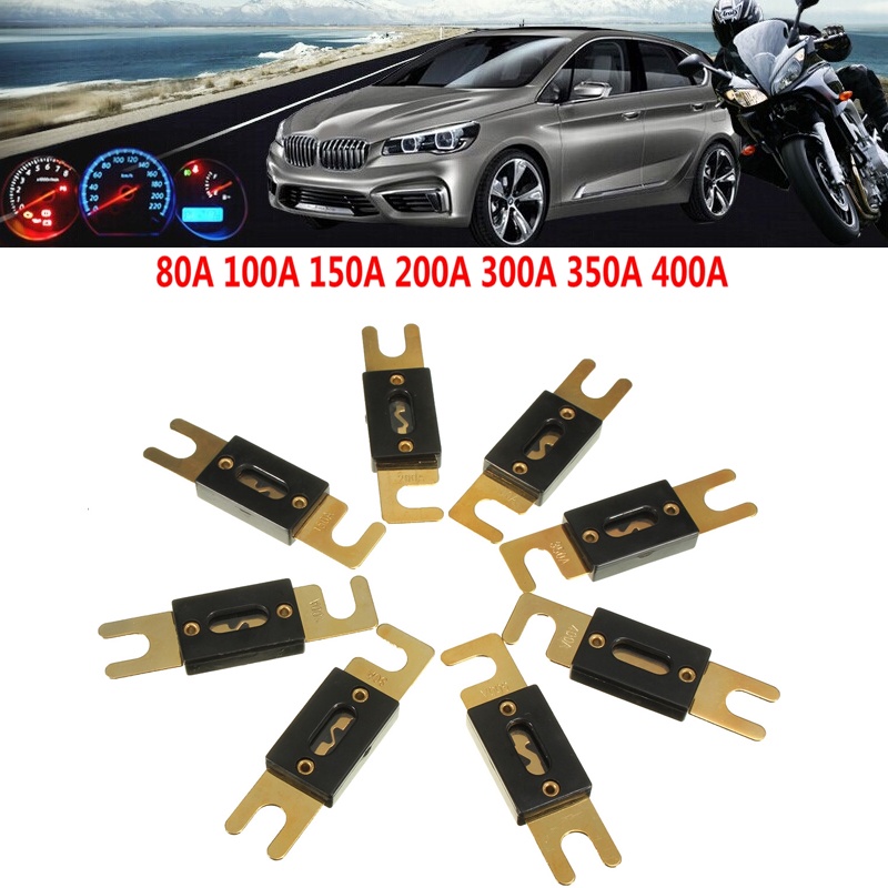 Car Metal Fuse Audio Gold-Plated Fuse 80A 100A 150A 200A 300A 350A 400A