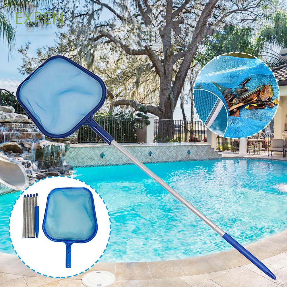 EXPEN Professional Pool Skimmer Fountain Cleaning Net Swimming Pool Cleaner Portable Rubbish Pond Maintenance Mesh Debris With Adjustable Telescopic Pole Leaf Catcher/Multicolor