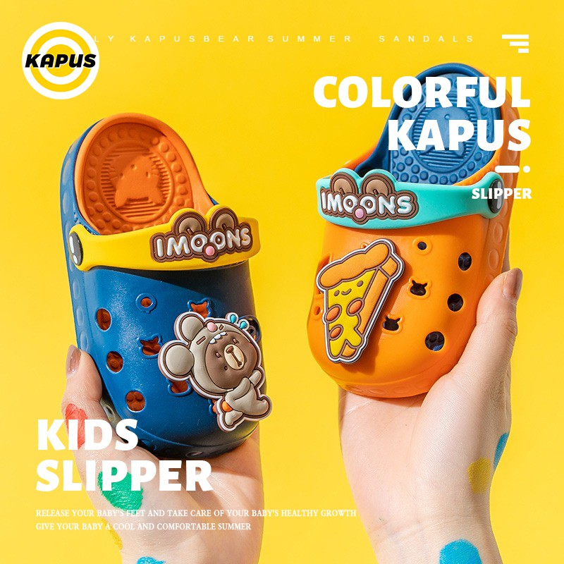【Kapus】Dép Cross phong cách hoạt hình xinh xắn thời trang hè Crocs Cho Bé Trai & Gái