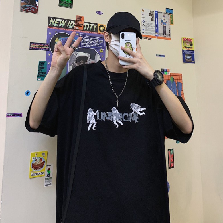 Áo thun tay lỡ, Áo phông tay lỡ Unisex form rộng Oversize MRTD