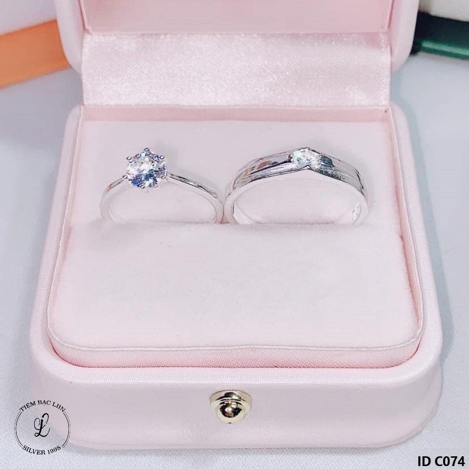 Nhẫn đôi bạc nam nữ Silver1998 C074