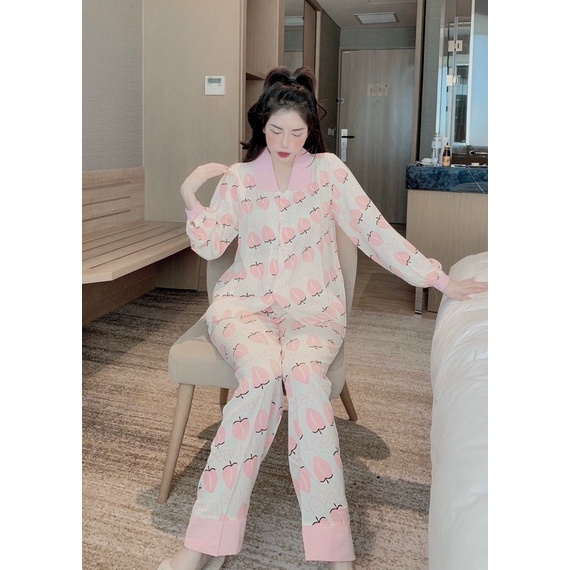 Bộ Ngủ Cổ Sen Lụa Mango Loại 1