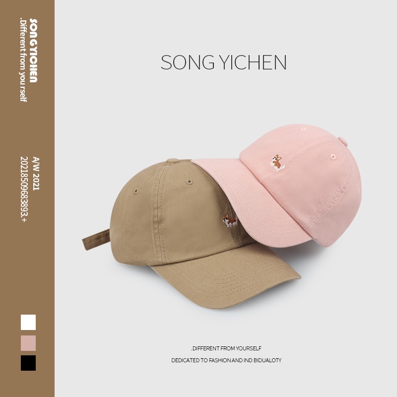 Mũ Lưỡi Trai Mềm Mại Chống Nắng In Hình Chú Chó Corgi Hoạt Hình Phong Cách Hàn Quốc Cho Nam Và Nữ