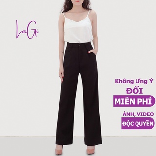 Quần vải ống rộng cạp cao tây nữ ống suông  LAGI QN15