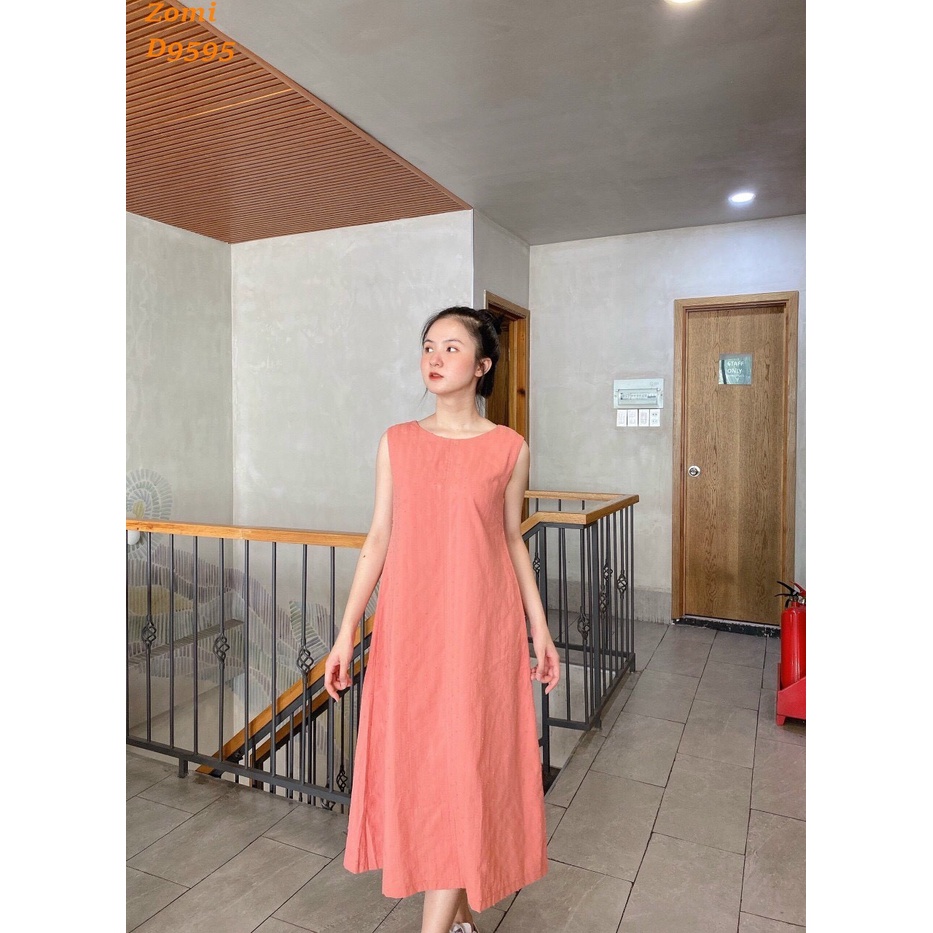 Đầm maxi suông thiết kế ZOMI d9595