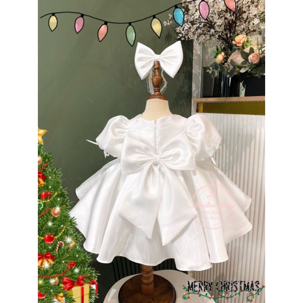 Váy công chúa cho bé BinBon Baby, đầm công chúa nơ tay bồng cho bé gái