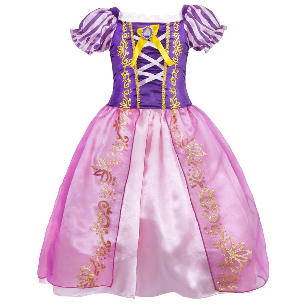 Giáng sinh Rapunzel Châu Âu và Hoa Kỳ mùa hè mới Lọ Lem Lọ Lem lãng mạn băng ngắn tay áo đầm ren cô gái váy công chúa - 