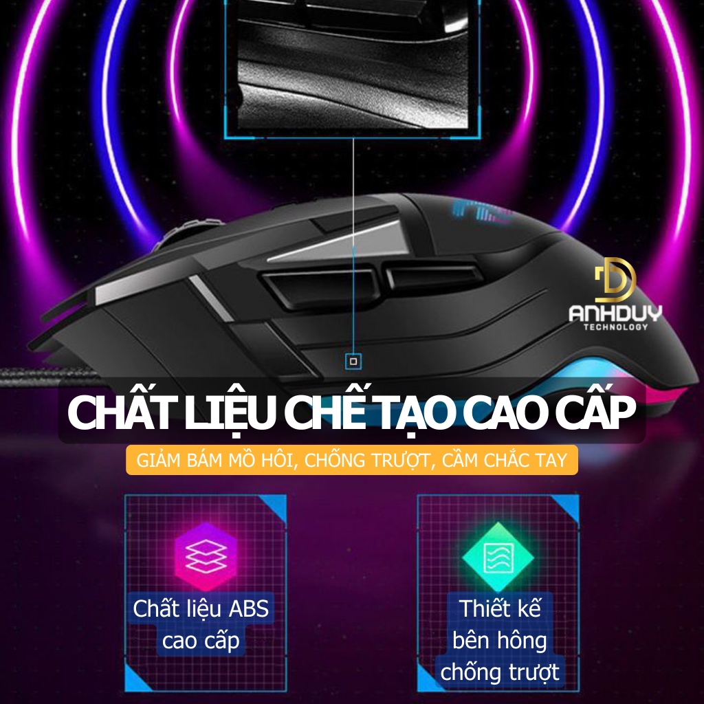 Chuột gaming có dây Logistics G502 DPI 7200 Led RGB có App riêng tùy chỉnh DPI Led gán phím đỉnh cao chuột chơi game